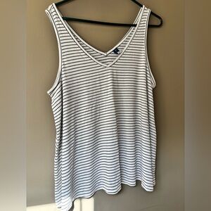 Striped V neck tank